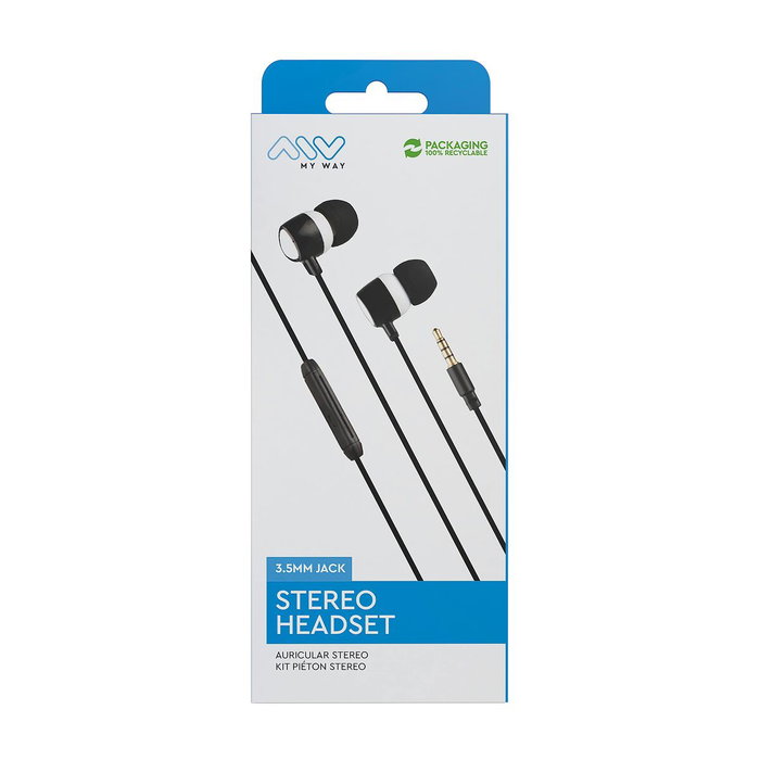 Casques avec Microphone Myway MWHPH0019 Blanc Noir