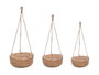 Giftdecor Lot de 3 Pots Suspendus en Esparto Bombé Naturel 27x59x27 cm (Set de 6)