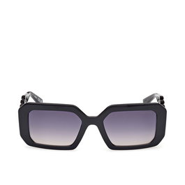 GUESS Lunettes de soleil pour femme GU00110 01B - Monture noire brillante, verres gris fumé dégradé - 54 mm