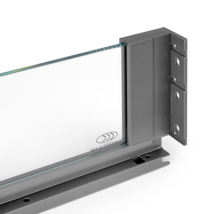 Emuca Tiroir Extérieur Vertex 40kg côtés en verre 131mm de haut, 450mm de profondeur, Acier & Aluminium et Verre, Gris Anthracite