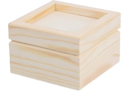 Innspiro Boîte en bois de pin et placage pour mosaïque, 10x10cm