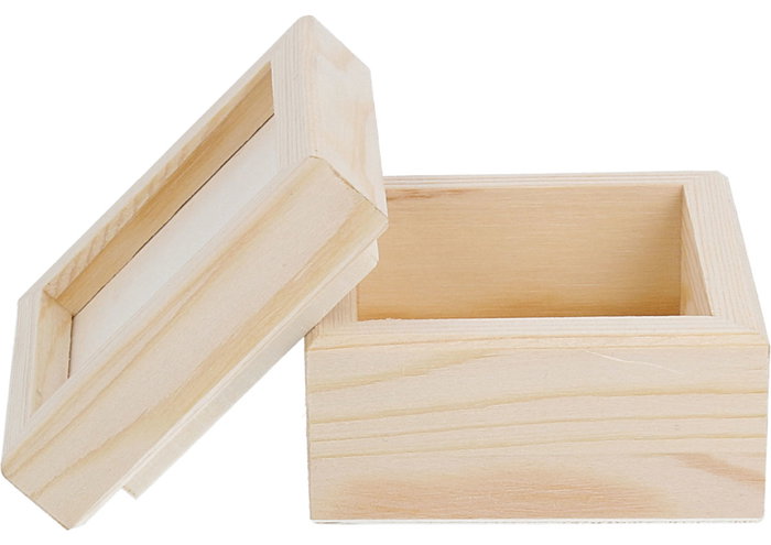 Innspiro Boîte en bois de pin et placage pour mosaïque, 10x10cm