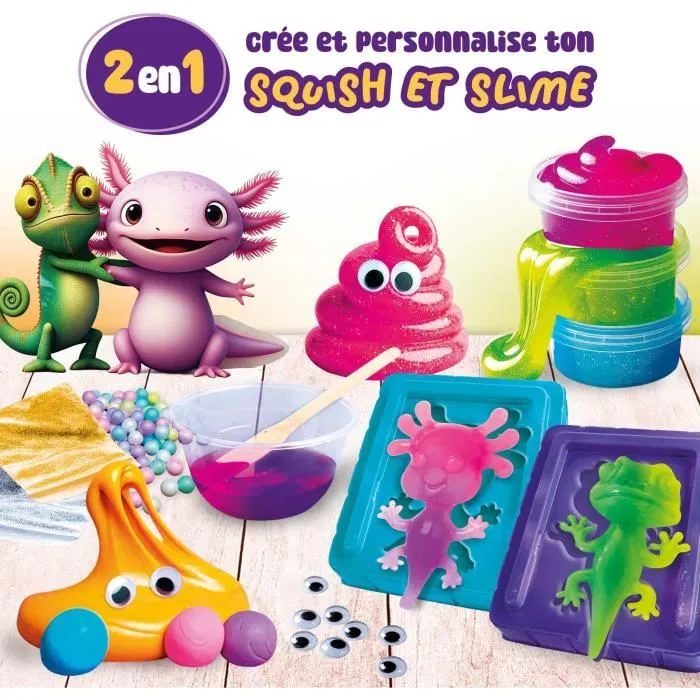 Lisciani Giochi Kit Scientifique SLUMI SCIENCE - Squish et Slime, Composants Variés, Recettes Illustrées, Expériences sur les Polymères, Jouet Éducatif 8+