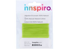Innspiro Cordon en coton ciré vert clair 0,5 mm 5 m