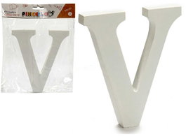 Pincello Lettre V en Bois Blanc 1,8 x 15 cm (Set de 12)