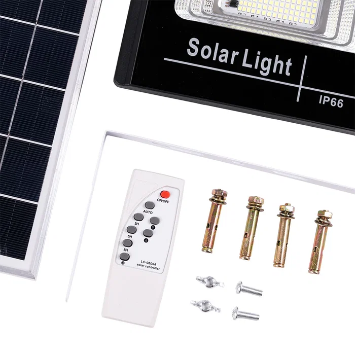 BX3 LIGHT Projecteur LED Solaire 30W 6500K avec Télécommande, IP65, Batterie Intégrée - Projet BX3-SOLARFL-30W-01 pour Extérieur