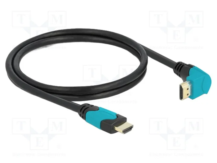 DELOCK Câble HDMI 2.1 1m avec connecteurs 90° haut/bas DELOCK Câble HDMI 2.1 1m avec connecteurs 90° haut/bas