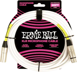 Ernie Ball Câble Microphone Classic XLR-XLR Blanc 6 m