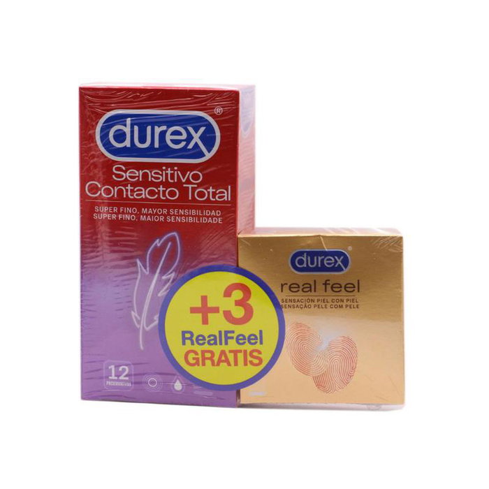 Durex Contacto Total Préservatifs, Lot de 12 unités + 3 unités gratuites Durex Contacto Total Préservatifs, Lot de 12 unités + 3 unités gratuites
