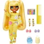 Rainbow High Poupée articulée Junior High Pyjama Party Sunny 22 cm avec accessoires (microphones, haut-parleur, lumière disco) - Jouet pour enfant dès 4 ans