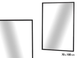 Giftdecor Miroir Rectangulaire Noir 100x70 cm Cristal et Métal
