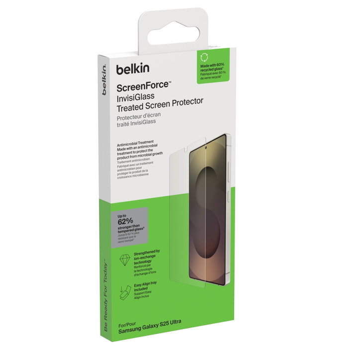 Belkin ScreenForce InvisiGlass pour Samsung Galaxy S25 Ultra Belkin ScreenForce InvisiGlass pour Samsung Galaxy S25 Ultra