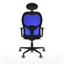 Piqueras y Crespo Chaise de Bureau avec Appui-tête 1D036G1 Bleu marine