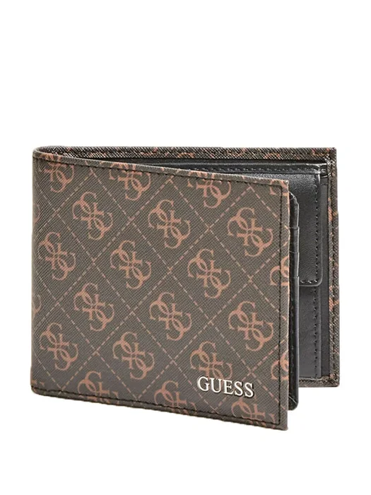 Guess Vezzola Portefeuille en textile marron pour hommes Guess Vezzola Portefeuille en textile marron pour hommes