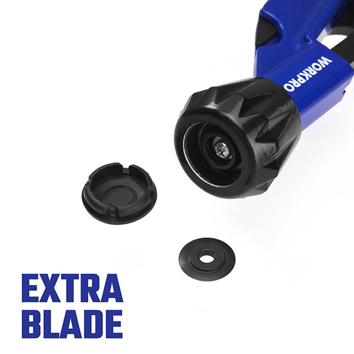 Workpro Cortatubos 3-32 mm (1/8" - 1 1/4") pour cuivre et aluminium, bleu Workpro Cortatubos 3-32 mm (1/8" - 1 1/4") pour cuivre et aluminium, bleu