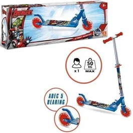 Marvel Patinette 2 Roues Avengers Pliable pour Enfant à Partir de 3 Ans - Guidon Ajustable (57-84 cm), Cadre Aluminium, Roues PU - Rouge