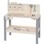 Roba - Grand établi en bois pour enfant avec kit d'outils, étau, tiroirs et étagère - Jeu de construction - 73 x 41 x 85.5 cm