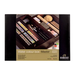 Rembrandt Set d'aquarelles Master avec 42 pastilles et accessoires en boîte en bois