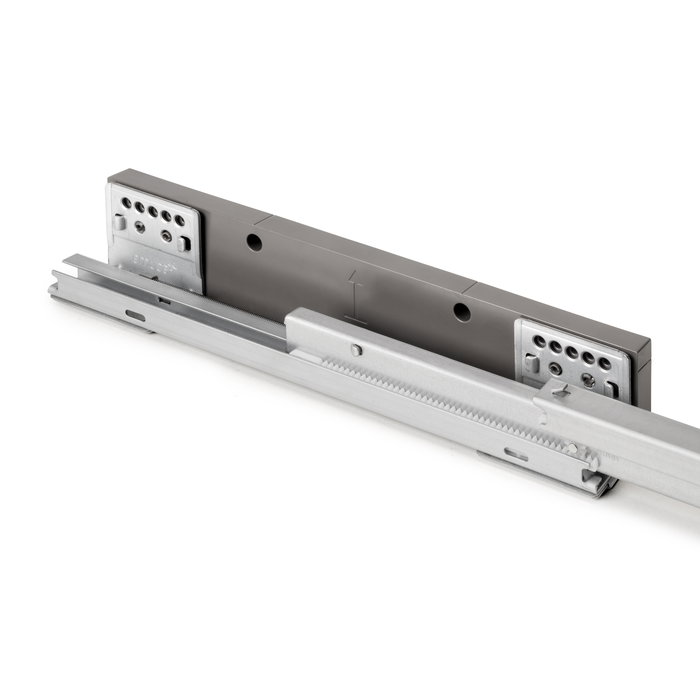 Emuca Rack avec glissières à extension totale et à fermeture douce pour accessoires d'armoire Quartz, 562-588mm, Aluminium et plastique, Titane