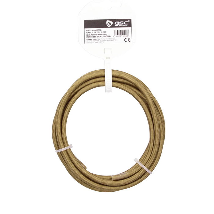 GSC Evolution Câble textile 2,5 m (2x0.75mm) Marron clair GSC Evolution Câble textile 2,5 m (2x0.75mm) Marron clair