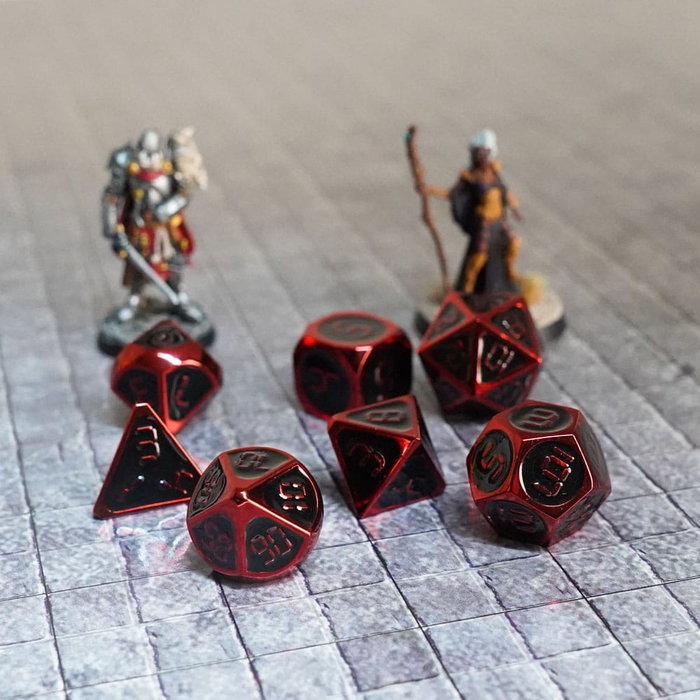 FanRoll pack dés Red with Black Enamel (7)