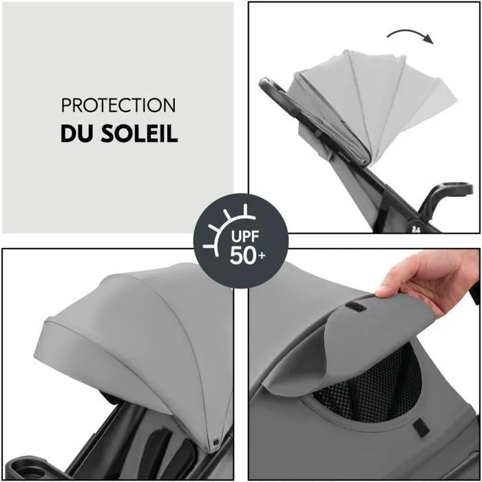 Hauck - Ensemble de voyage 2-en-1 Shop N Care Poussette + Siège auto + Adaptateurs - Gris - 4 roues - Jusqu'à 22 kg