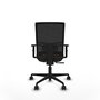 Chaise Yunquera Synchro 4 positions tissu Marron foncé Maille Noir Base en nylon noir Accoudoir 1D Sans appui-tête Roulettes 65mm nylon