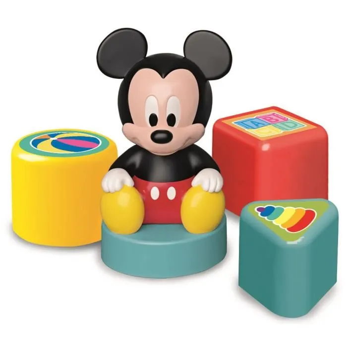 Clementoni - Le Train des Formes de Mickey, Trieur de Formes à Tirez avec Cheminée et Porte qui S'Ouvre, Jouet Éducatif pour Enfant