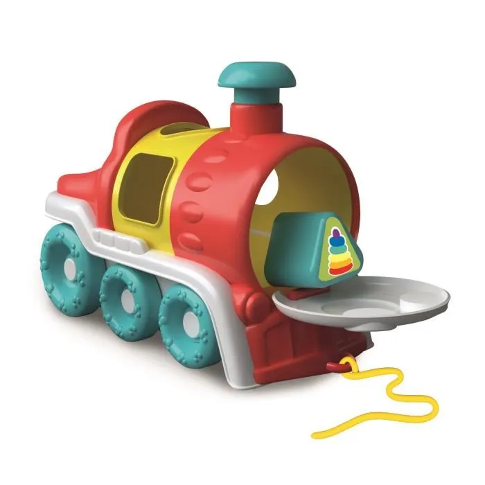 Clementoni - Le Train des Formes de Mickey, Trieur de Formes à Tirez avec Cheminée et Porte qui S'Ouvre, Jouet Éducatif pour Enfant