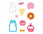 Innspiro Set de tampons acryliques Dulces 5,3x6cm