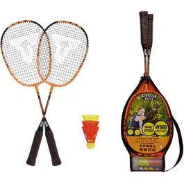 Schildkröt Set de Badminton Speed 2200 - Set Débutant avec 2 Raquettes en Aluminium Léger et 3 Volants - Pour Jeu en Extérieur