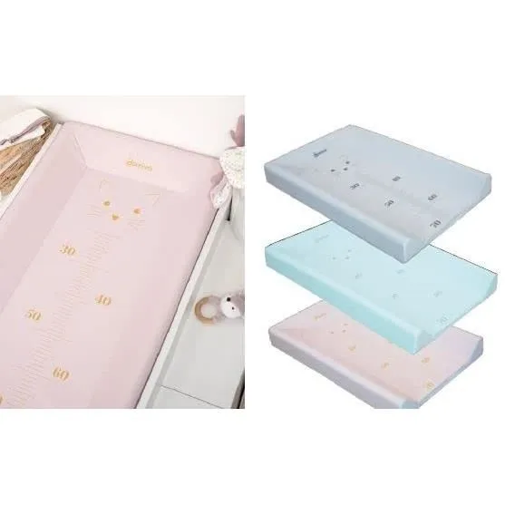 Domiva Matelas à langer Premium 50x80 cm avec rebords surélevés et toise pour suivre l'évolution de bébé
