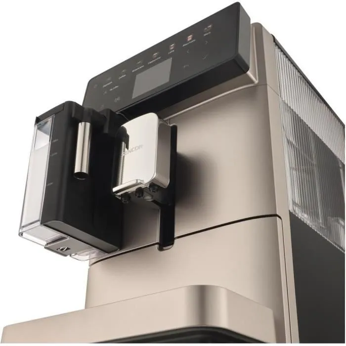 Sencor SES 9350CH Machine à Expresso Automatique avec Broyeur, 19 Bars, LCD Couleur, Système EasyLatte pour 15 Boissons (Espresso, Cappuccino, Flat White)