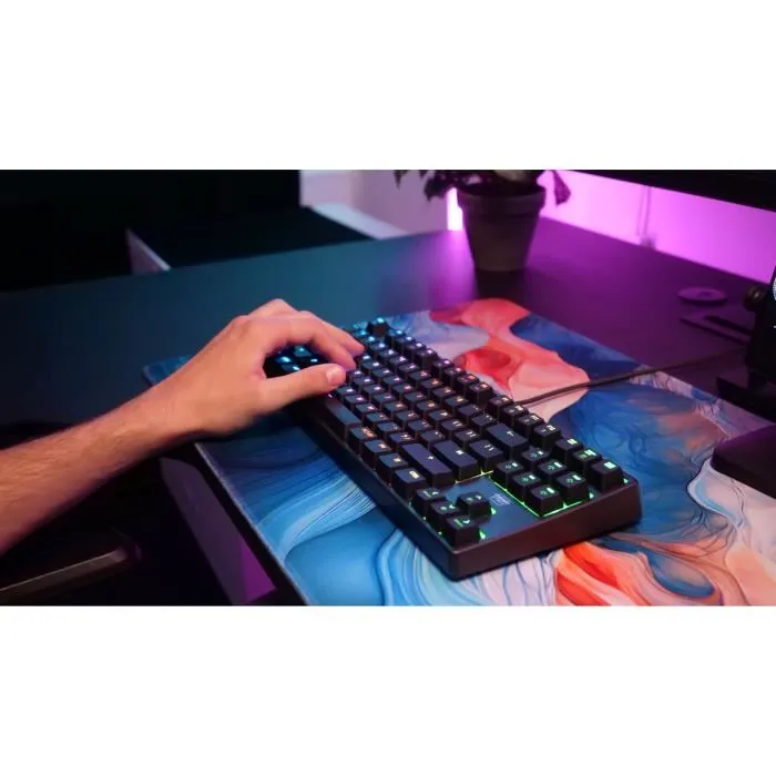 XTRFY Clavier de Gaming Mécanique K4V2 RGB TKL - Format 65% Sans Pavé Numérique, Commutateurs CHERRY MX2A Red, Rétroéclairage RGB 6 Zones, Noir