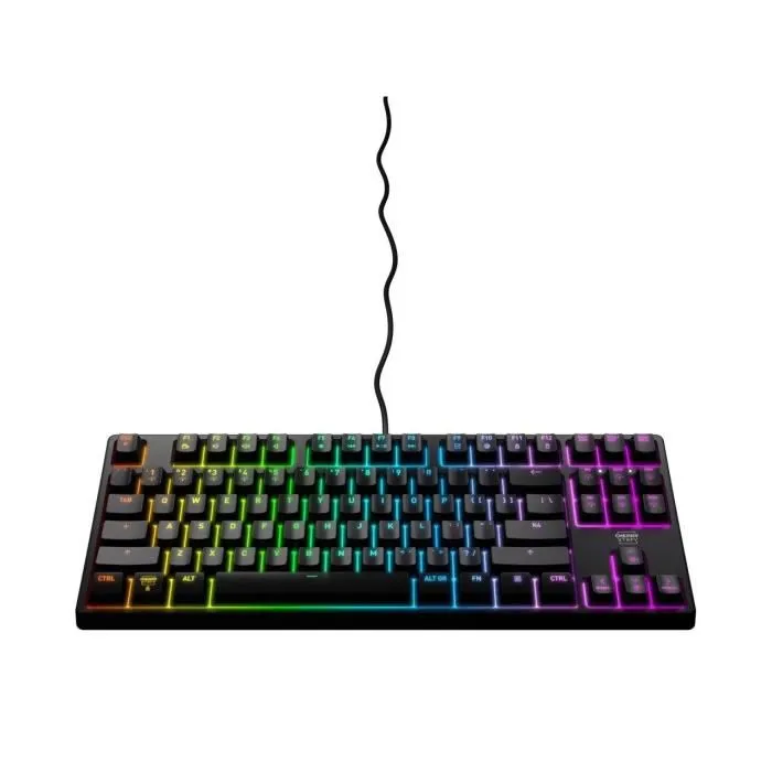 XTRFY Clavier de Gaming Mécanique K4V2 RGB TKL - Format 65% Sans Pavé Numérique, Commutateurs CHERRY MX2A Red, Rétroéclairage RGB 6 Zones, Noir
