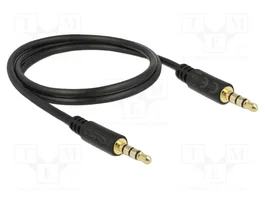 DELOCK Câble Jack 3,5mm 4pin stéréo, 1m, noir