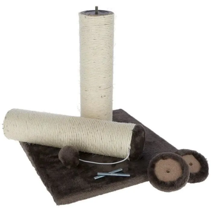 Kerbl Poteau Griffoir pour Chat avec Corde en Sisal et Balle de Jeu - 78 cm Gris - Stable et Robuste - Protège Meubles et Tapis