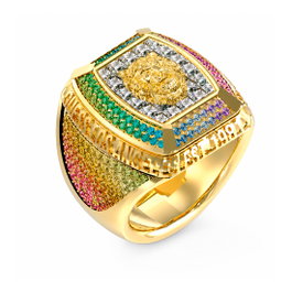 Guess Bague Lion King JUMR05034JWYGMC64 Taille 64 Dorée