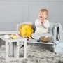 Roba Tabouret Évolutif Enfant - 3 Hauteurs (14/18/29 cm) - Style Campagne - Gris - Capacité 60 kg - Conforme EN 71-1:2014