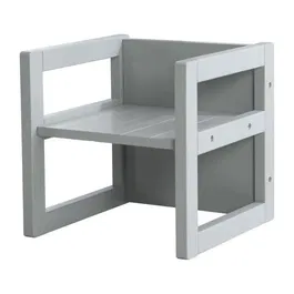 Roba Tabouret Évolutif Enfant - 3 Hauteurs (14/18/29 cm) - Style Campagne - Gris - Capacité 60 kg - Conforme EN 71-1:2014