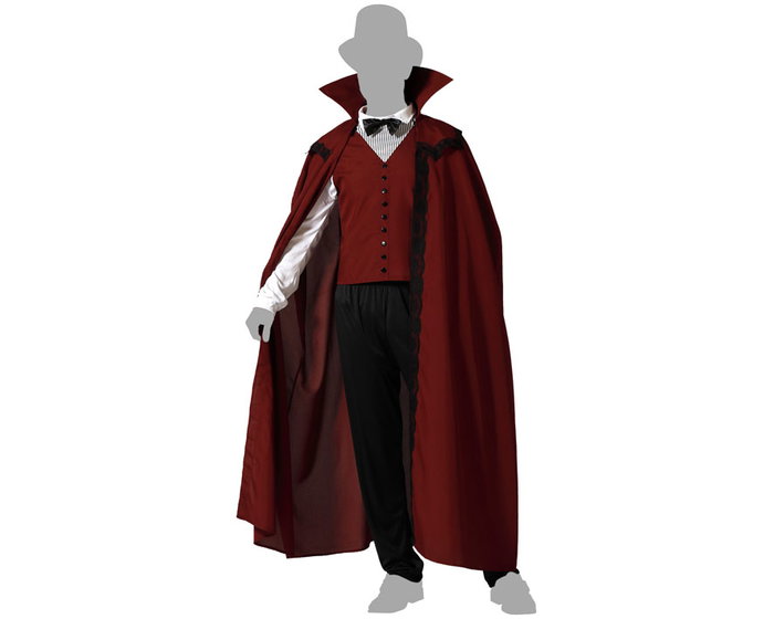 atosa Déguisement Vampire Bordeaux avec Cape, Gilet et Pantalon pour Adulte