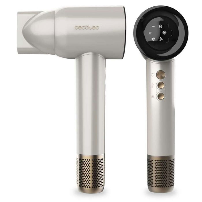 Sèche-cheveux Cecotec DryGlam Waves Champagne 1600W Plasma Coanda 4en1 écran digital