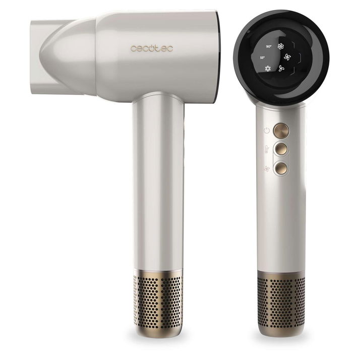 Sèche-cheveux Cecotec DryGlam Waves Champagne 1600W Plasma Coanda 4en1 écran digital