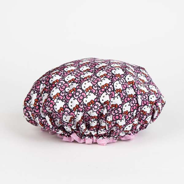 Cerdá Gorro de douche Hello Kitty 27 x 27 cm - Bonnet de bain enfant 3 ans - Rose
