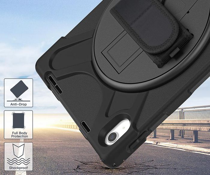 eSTUFF Coque CHICAGO pour iPad 11e/10e génération avec protecteur d'écran intégré, anti-choc MIL-STD-810H, béquille et poignée - Noir eSTUFF Coque CHICAGO pour iPad 11e/10e génération avec protecteur d'écran intégré, anti-choc MIL-STD-810H, béquille et poignée - Noir