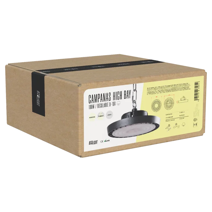 Projecteur LED High Bay BX3 100W IP65 4000K 120° pour grandes hauteurs - Réf. BX3-HVB100W-N2-W