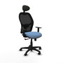 Piqueras Y Crespo Chaise de bureau Alocén, bleu ciel et noir, mécanisme synchrone, appui-tête fixe