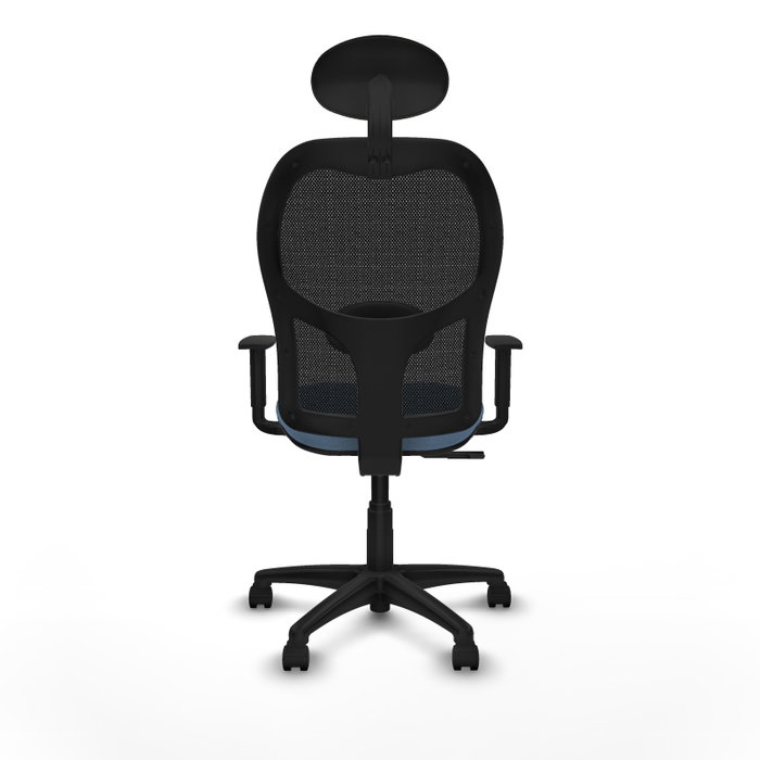 Piqueras Y Crespo Chaise de bureau Alocén, bleu ciel et noir, mécanisme synchrone, appui-tête fixe