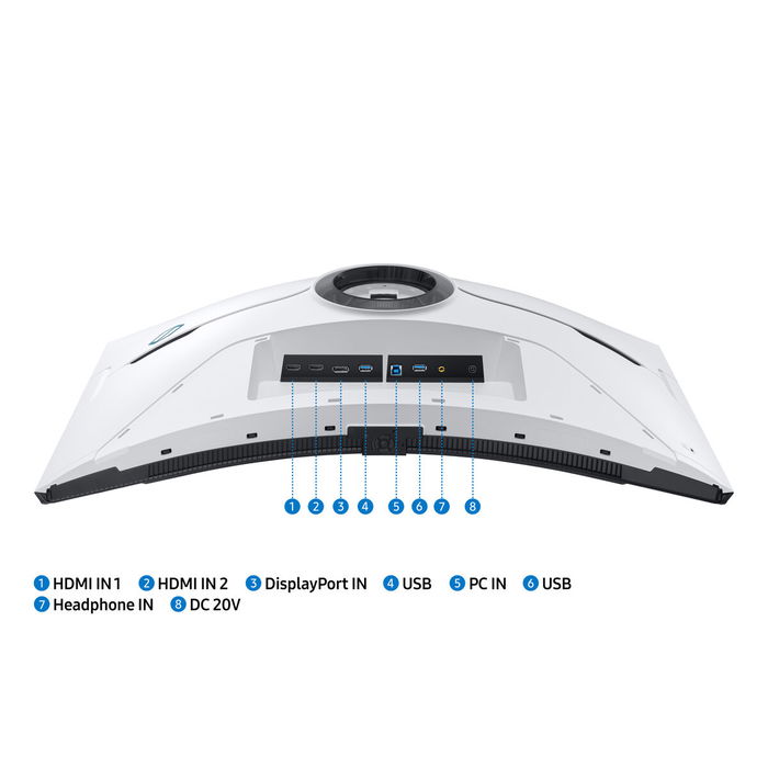 Samsung LS32BG850NP Ecran Gaming Odyssey G8 32 Pouces Noir - Ecran plat 4K UHD, 240 Hz, 1ms, HDMI, DisplayPort, HDR 600, AMD FreeSync Premium Pro