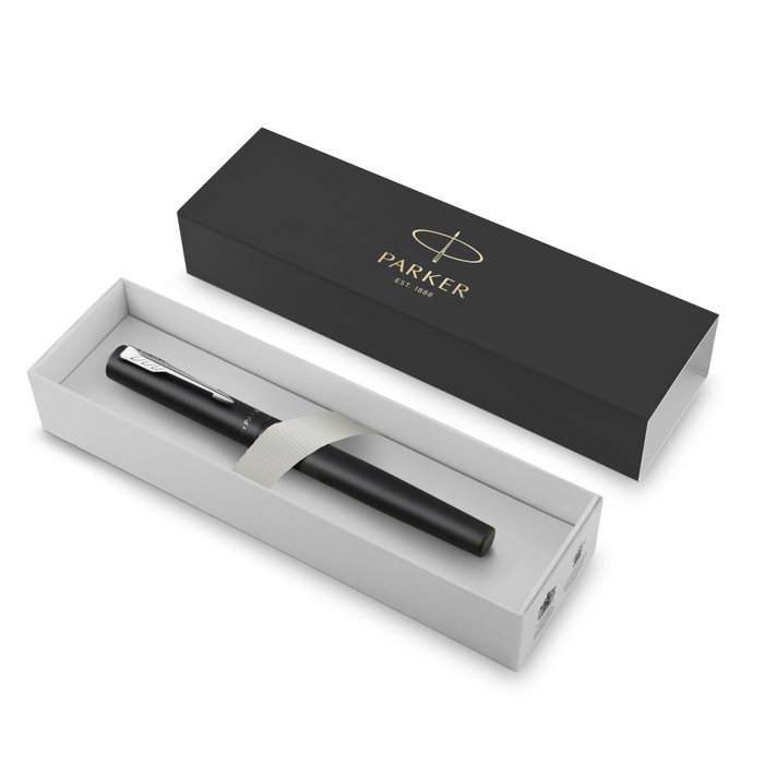 Parker Vector XL Metallic Black Stylo Plume M, Encre Bleue